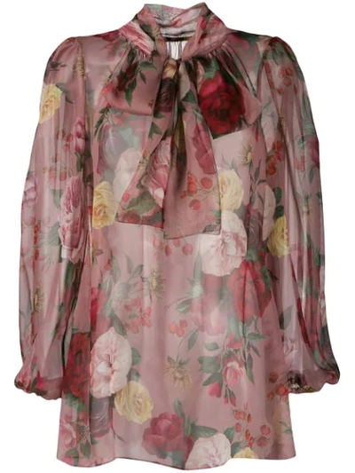 Dolce & Gabbana Floral Print Blouse In Pink