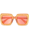 Gucci Oversized Square Sunglasses In Orange