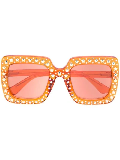 Gucci Oversized Square Sunglasses In Orange