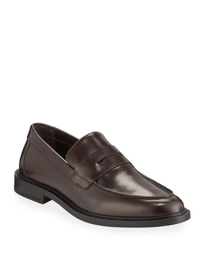 Common Projects Men's Calf Leather Penny Loafers In Brown