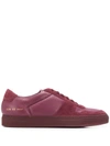 Common Projects Men's Bball Low-top Leather Sneakers In Red