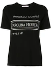 Carolina Herrera Intarsia Logo T-shirt In Black