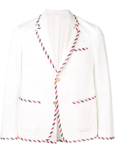 Thom Browne Unconstructed Tux Sack Sport Coat In White