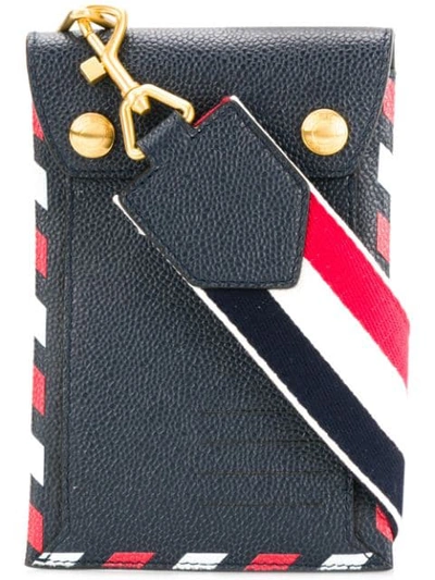 Thom Browne Airmail Print Envelope Phone Holder In Blue