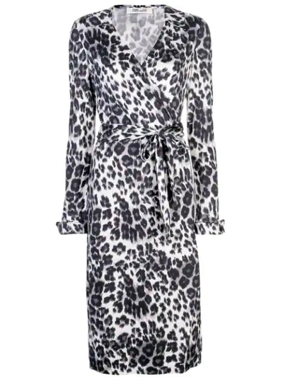 Diane Von Furstenberg Leopard-print Wrap Dress In Black