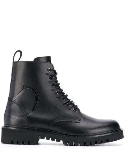 Valentino Garavani Vlogo Combat Boots In Black