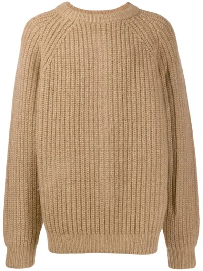 Marni Oversized Ribbed-virgin Wool Jumper In Camel