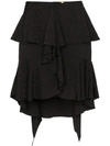 Johanna Ortiz Nonsense Moments Ruffle Mini-skirt In 101 - Black