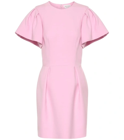 Alexander Mcqueen Puff-sleeve Fit-and-flare Mini Dress In Pink