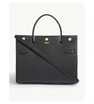 Burberry Leather Tote Bag In Black