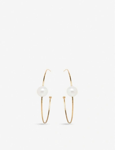 The Alkemistry Women's Gold Zoë Chicco 14ct Yellow-gold And Pearl Hoop Earrings
