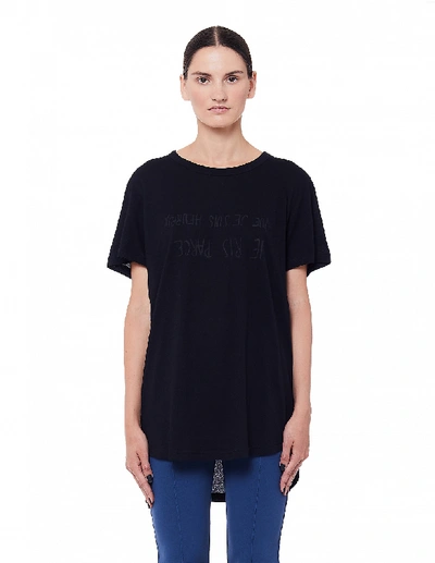 Ann Demeulemeester Printed Black Cotton T-shirt