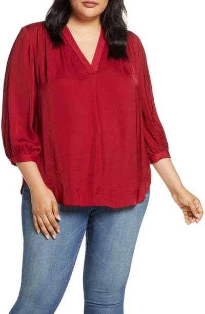 Vince Camuto Rumple Fabric Blouse In Brickstone