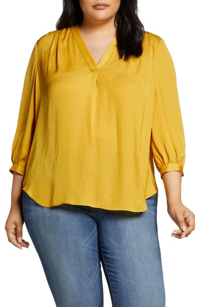 Vince Camuto Rumple Fabric Blouse In Honey Pot