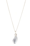 Alexis Bittar Lucite-detail Dewdrop Pendant Necklace, 16 In Silver