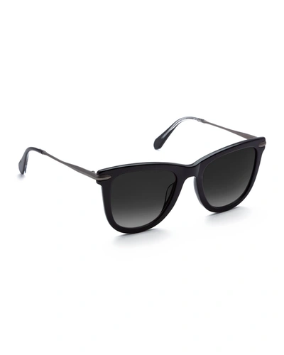 Krewe Simone Acetate & Metal Square Sunglasses In Black/gray Gradient