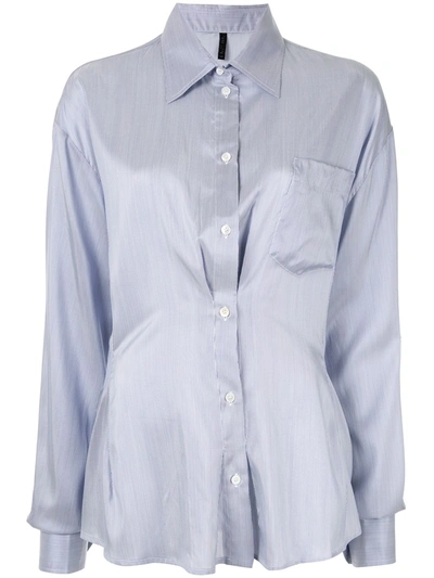 Ben Taverniti Unravel Project Ruched Detail Shirt In Blue