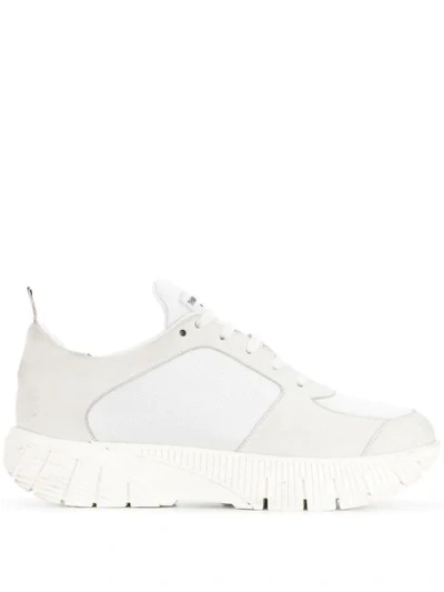 Thom Browne Low-top Leather Running Trainers In White