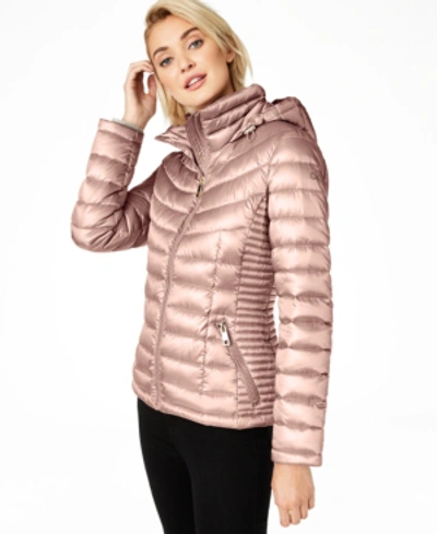 Calvin Klein Packable Down Puffer Coat, Created For Macy's In Shine Rosewood
