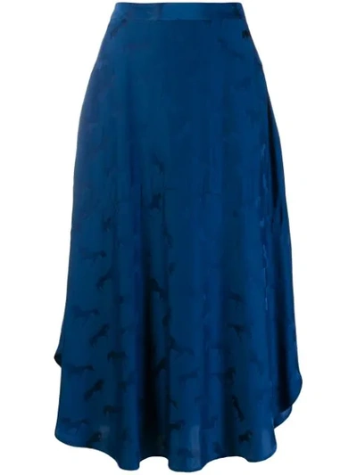 Stella Mccartney Horse Embossed Print Skirt In Blue