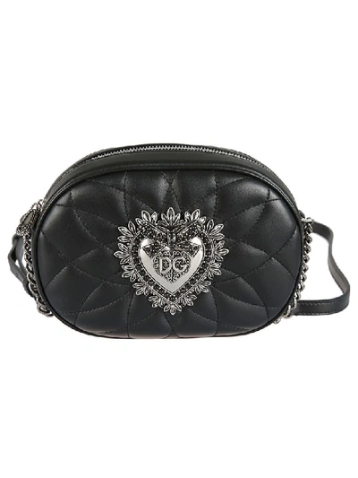 Dolce & Gabbana Embellished Shoulder Bag In Black