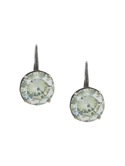 Bottega Veneta Dangling Diamond Effect Earrings In Silver