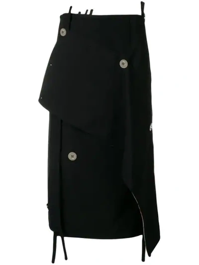 3.1 Phillip Lim / フィリップ リム Asymmetrical Wool Skirt In Black
