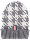 Thom Browne Gun Club Intarsia Check Hat In Grey