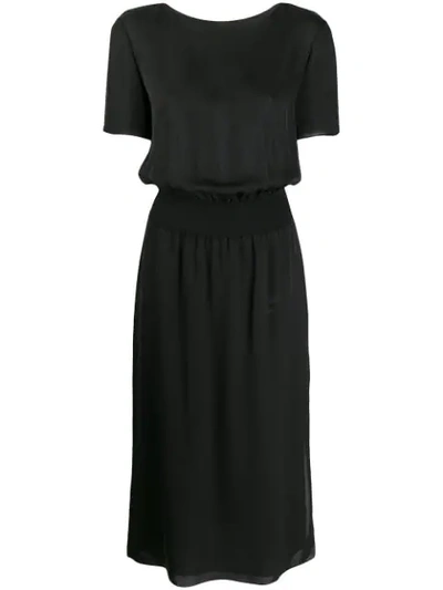 Theory Fitted Midi Dress In Black