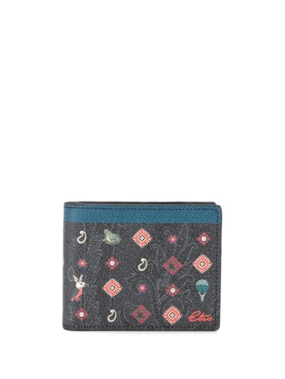 Etro Paisley Cardholder In Black