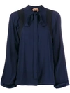 N°21 Pussycat Bow Long-sleeved Blouse In Blue