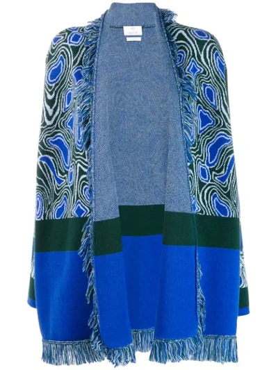 Allude Patterned Cardi-coat In Blue