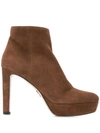 Prada Heeled Ankle Boots In Brown