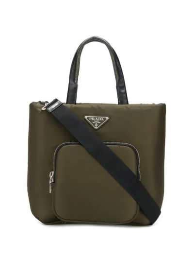 Prada Padded Cargo Tote Bag In Green