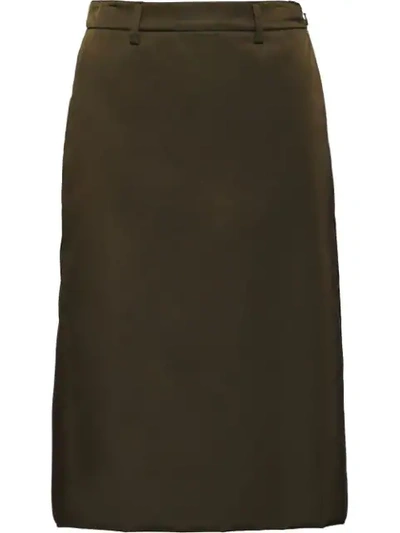 Prada High Waisted A-line Skirt - Green