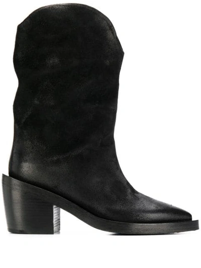 Marsèll Cowboy Style Ankle Boots In Black