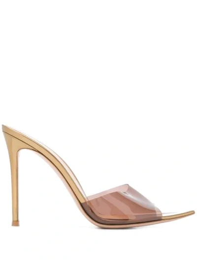 Gianvito Rossi Clear Strap Sandals In Gold
