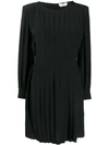 Fendi Square Shoulder Pleated Dress In Black