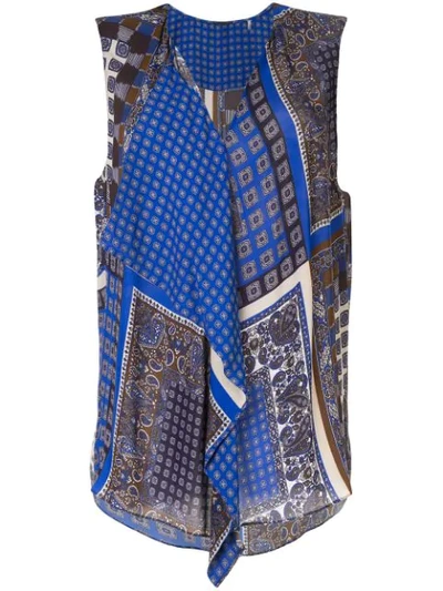 Elie Tahari Pernilla Paisley-print Top In Blue