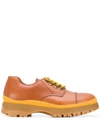 Prada Chunky Sole Brogues In Brown