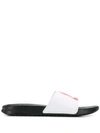 Nike Logo Print Slide Sandals In White