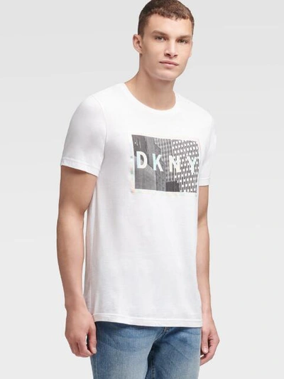 Donna Karan Dkny Men's Skyscraper Print Logo Tee - In White
