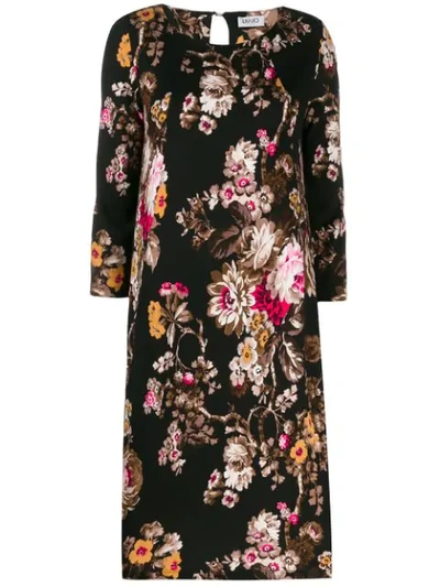 Liu •jo Floral Print Dress In Black