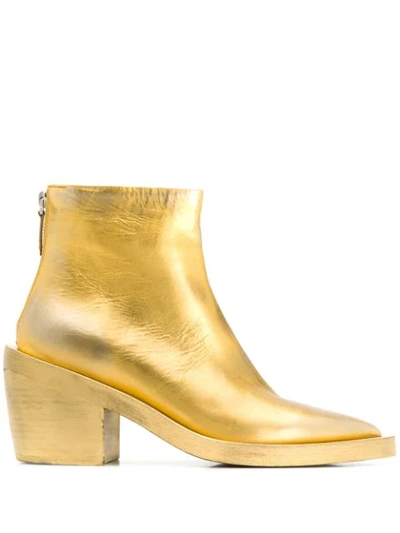 Marsèll Metallic Ankle Boots In Gold