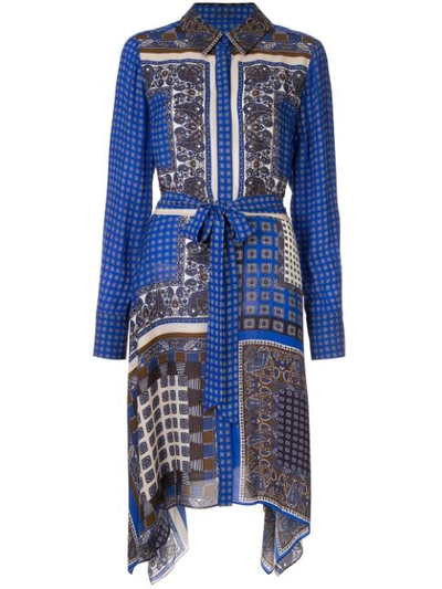 Elie Tahari Roxanne Paisley-print Shirt Dress In Blue