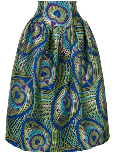 Manish Arora Psychedelic Heart Print Skirt In Green