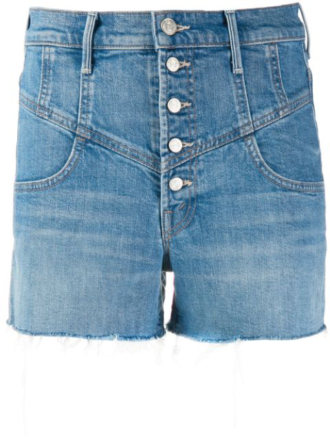 Mother High Waisted Denim Shorts In Blue | ModeSens