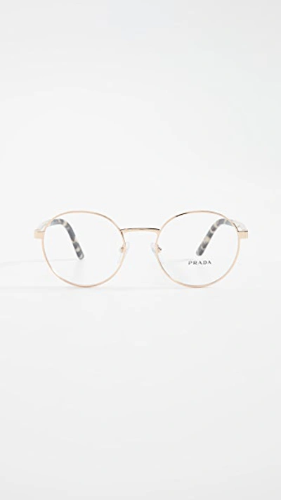 Prada Round Metal Glasses In Pink