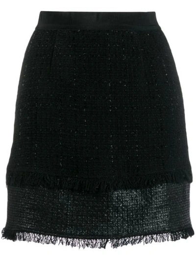 Pinko Rafforzare Tweed Mini-skirt In Black