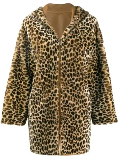 P.a.r.o.s.h Leopard Print Coat In 806 Neutral